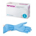 Перчатки медицинские WHITE PRODUCT голубые, размер L - 1
