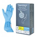Перчатки медицинские BENOVY голубые, размер S - 1