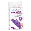 Перчатки медицинские WHITE PRODUCT размер M, фиолетовые - 1