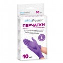 Перчатки медицинские WHITE PRODUCT размер L, фиолетовые - 1