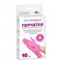 Перчатки медицинские WHITE PRODUCT размер M, розовые - 1